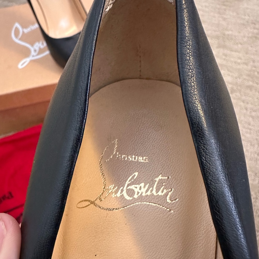 Christian Louboutin Shiny Nappa Big Lips 120 Pumps 38 Black - Picture 12 of 15
